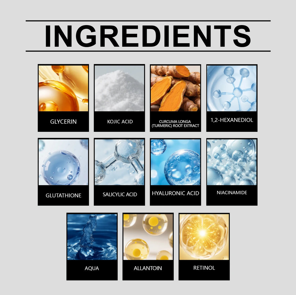 Kojic Acid Turmeric Body Exfoliating Spray with Hyaluronic Acid Niacinamide for Brightening Dark Spots Gentle Exfoliation 100ml